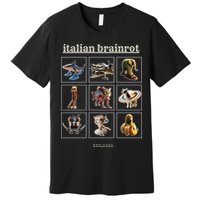 Italian Brainrot Characaters Meme Gen Z Funny Humor Premium T-Shirt