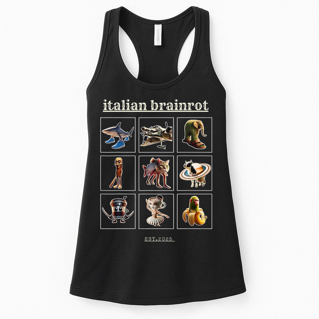 Italian Brainrot Characaters Meme Gen Z Funny Humor Womens Tank Top