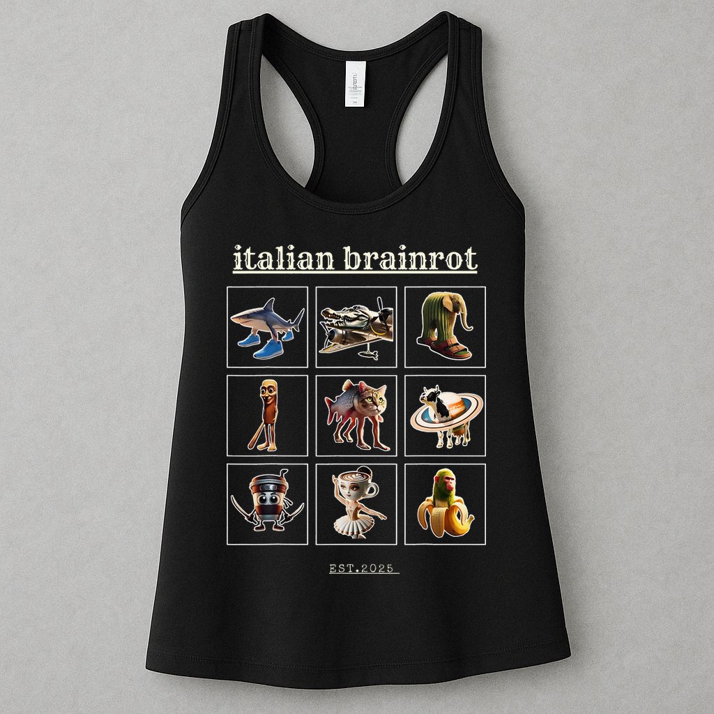 Italian Brainrot Characaters Meme Gen Z Funny Humor Womens Tank Top