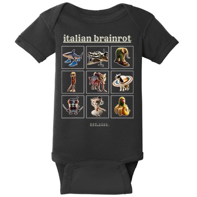 Italian Brainrot Characaters Meme Gen Z Funny Humor Baby Bodysuit