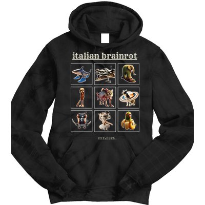 Italian Brainrot Characaters Meme Gen Z Funny Humor Tie Dye Hoodie