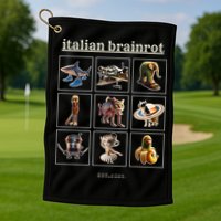 Italian Brainrot Characaters Meme Gen Z Funny Humor Golf Towel