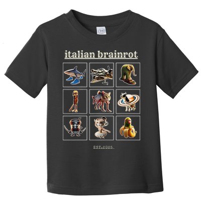 Italian Brainrot Characaters Meme Gen Z Funny Humor Toddler T-Shirt