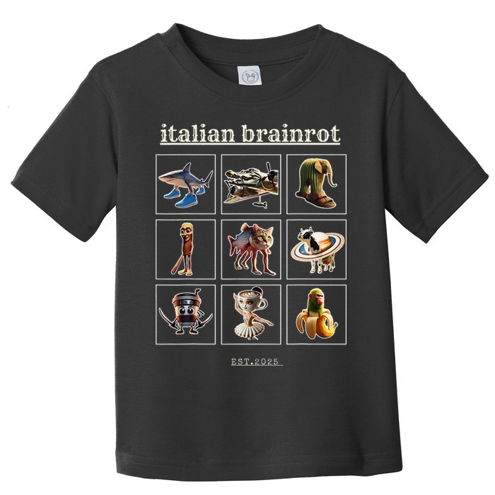 Italian Brainrot Characaters Meme Gen Z Funny Humor Toddler T-Shirt