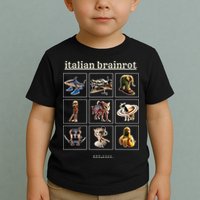 Italian Brainrot Characaters Meme Gen Z Funny Humor Toddler T-Shirt