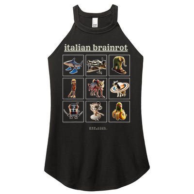 Italian Brainrot Characaters Meme Gen Z Funny Humor Women's Perfect Tri Rocker Tank