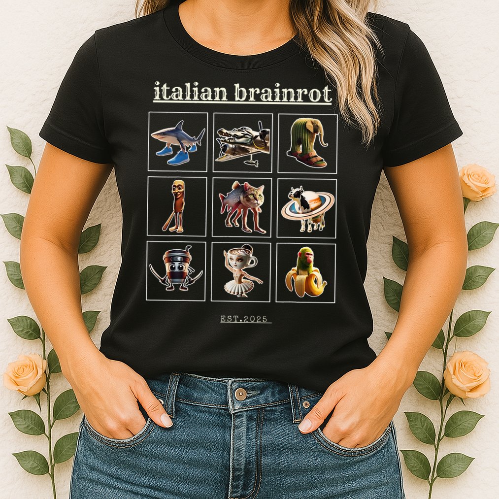 Italian Brainrot Characaters Meme Gen Z Funny Humor Womens T-Shirt