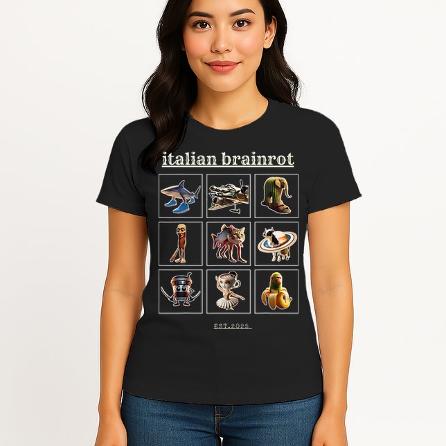 Italian Brainrot Characaters Meme Gen Z Funny Humor Womens T-Shirt