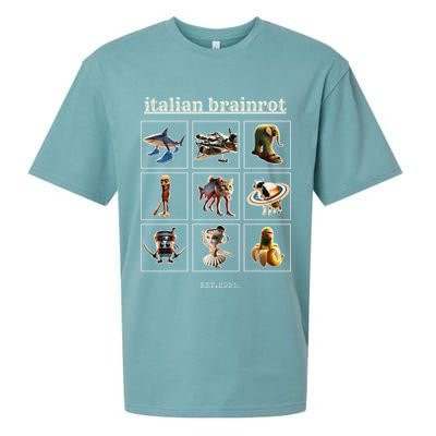 Italian Brainrot Characaters Meme Gen Z Funny Humor Sueded Cloud Jersey T-Shirt
