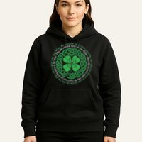 Irish Blessing Celtic Knot & 4 Leaf Clover Luck Version Hoodie