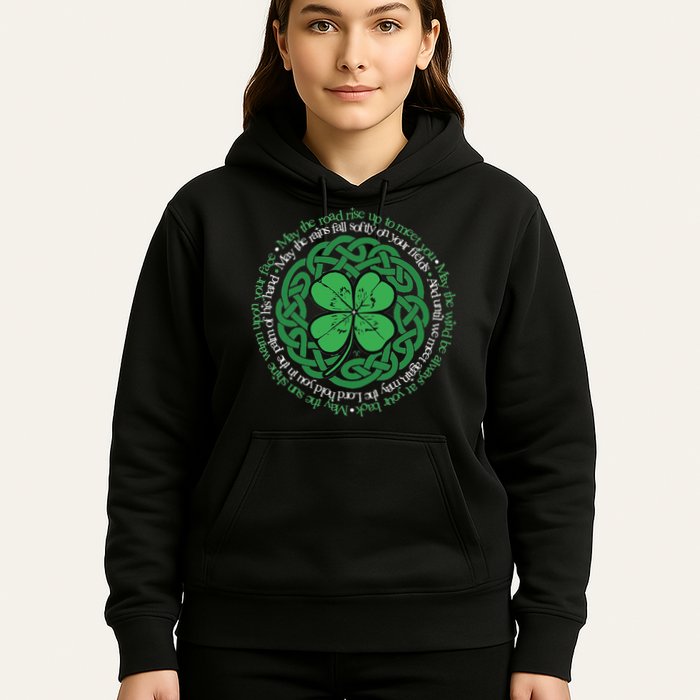 Irish Blessing Celtic Knot & 4 Leaf Clover Luck Version Hoodie