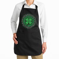 Irish Blessing Celtic Knot & 4 Leaf Clover Luck Version Apron