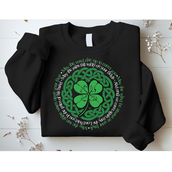 Irish Blessing Celtic Knot & 4 Leaf Clover Luck Version Sweatshirt