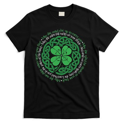Irish Blessing Celtic Knot & 4 Leaf Clover Luck Version T-Shirt