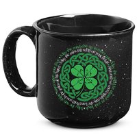 Irish Blessing Celtic Knot & 4 Leaf Clover Luck Version 15oz Campfire Ceramic Mug