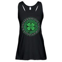 Irish Blessing Celtic Knot & 4 Leaf Clover Luck Version Ladies Essential Flowy Tank