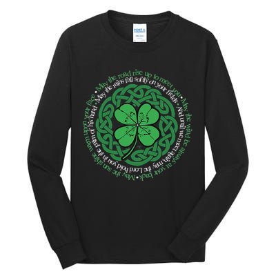 Irish Blessing Celtic Knot & 4 Leaf Clover Luck Version Tall Long Sleeve T-Shirt