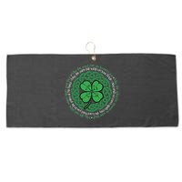 Irish Blessing Celtic Knot & 4 Leaf Clover Luck Version Large Microfiber Waffle Golf Towel