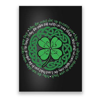 Irish Blessing Celtic Knot & 4 Leaf Clover Luck Version Poster