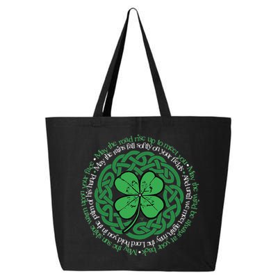 Irish Blessing Celtic Knot & 4 Leaf Clover Luck Version 25L Jumbo Tote