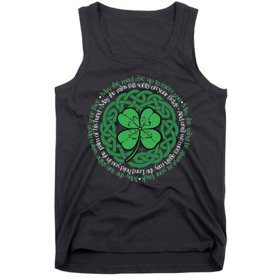Irish Blessing Celtic Knot & 4 Leaf Clover Luck Version Tank Top