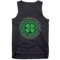 Irish Blessing Celtic Knot & 4 Leaf Clover Luck Version Tank Top