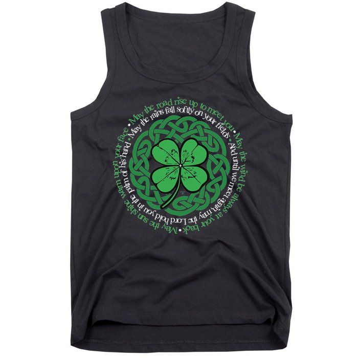 Irish Blessing Celtic Knot & 4 Leaf Clover Luck Version Tank Top