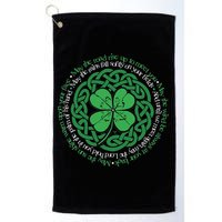 Irish Blessing Celtic Knot & 4 Leaf Clover Luck Version Golf Towel