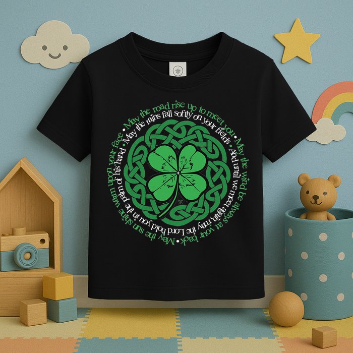Irish Blessing Celtic Knot & 4 Leaf Clover Luck Version Toddler T-Shirt