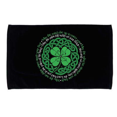 Irish Blessing Celtic Knot & 4 Leaf Clover Luck Version Microfiber Hand Towel