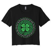 Irish Blessing Celtic Knot & 4 Leaf Clover Luck Version Crop Top