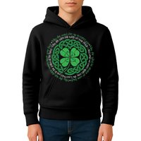 Irish Blessing Celtic Knot & 4 Leaf Clover Luck Version Kids Hoodie