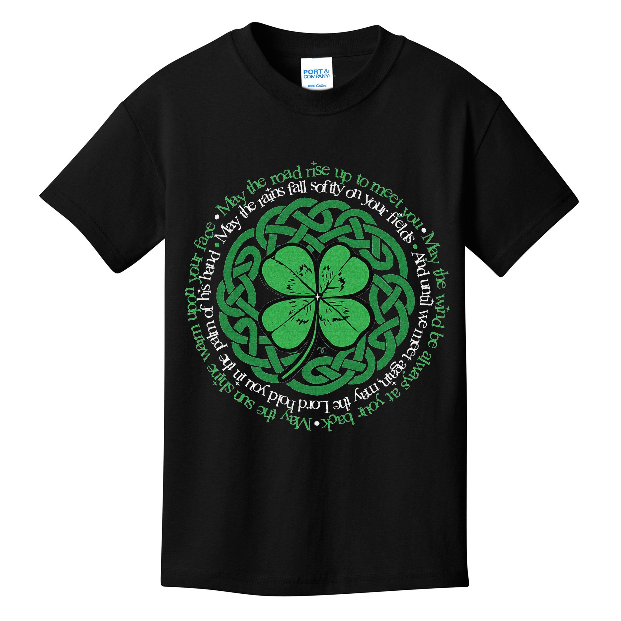 Irish Blessing Celtic Knot & 4 Leaf Clover Luck Version Kids T-Shirt