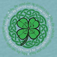 Irish Blessing Celtic Knot & 4 Leaf Clover Luck Version Sueded Cloud Jersey T-Shirt