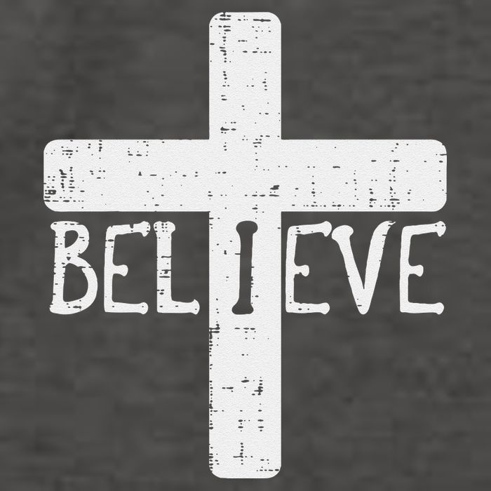 I Believe Cross God Jesus Faith Christian Vector Backpack