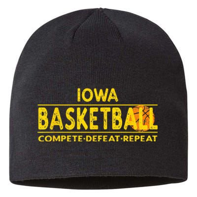 Iowa Basketball Compete Defeat Repeat Sustainable Beanie