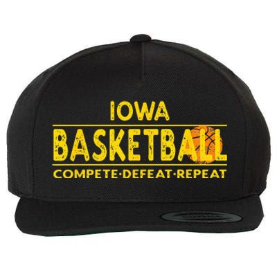 Iowa Basketball Compete Defeat Repeat Wool Snapback Cap