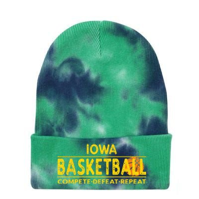 Iowa Basketball Compete Defeat Repeat Tie Dye 12in Knit Beanie