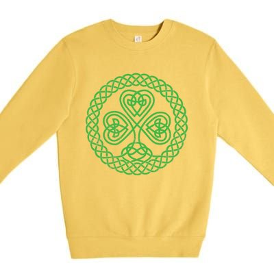 Irish Blessing Celtic Knot 4 Leaf Clover - St. Patrick's Day Premium Crewneck Sweatshirt