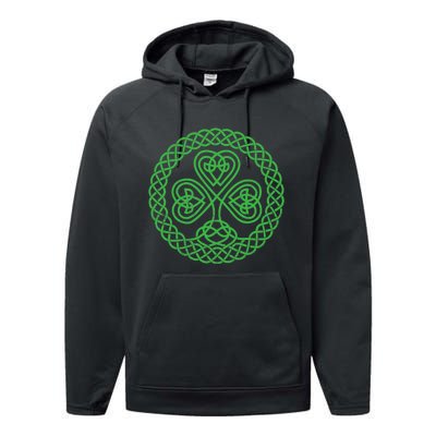 Irish Blessing Celtic Knot 4 Leaf Clover - St. Patrick's Day Performance Fleece Hoodie