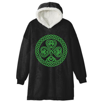 Irish Blessing Celtic Knot 4 Leaf Clover - St. Patrick's Day Hooded Wearable Blanket