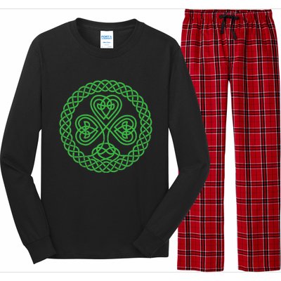 Irish Blessing Celtic Knot 4 Leaf Clover - St. Patrick's Day Long Sleeve Pajama Set