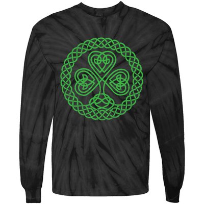 Irish Blessing Celtic Knot 4 Leaf Clover - St. Patrick's Day Tie-Dye Long Sleeve Shirt