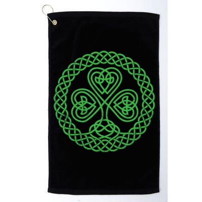 Irish Blessing Celtic Knot 4 Leaf Clover - St. Patrick's Day Platinum Collection Golf Towel