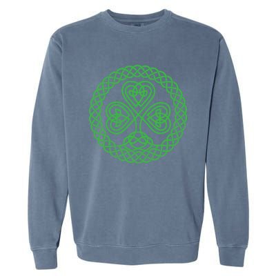 Irish Blessing Celtic Knot 4 Leaf Clover - St. Patrick's Day Garment-Dyed Sweatshirt