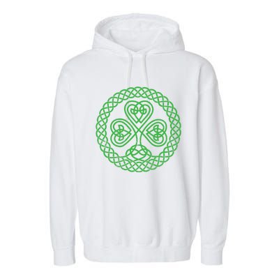 Irish Blessing Celtic Knot 4 Leaf Clover - St. Patrick's Day Garment-Dyed Fleece Hoodie