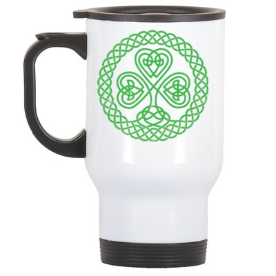 Irish Blessing Celtic Knot 4 Leaf Clover - St. Patrick's Day Stainless Steel Travel Mug