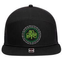 Irish Blessing Celtic Knot Patrick’s Day Shamrock Clover 7 Panel Mesh Trucker Snapback Hat