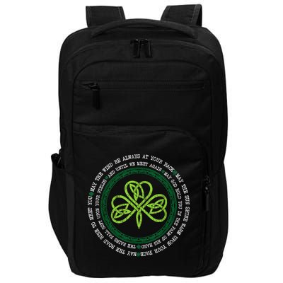 Irish Blessing Celtic Knot Patrick’s Day Shamrock Clover Impact Tech Backpack