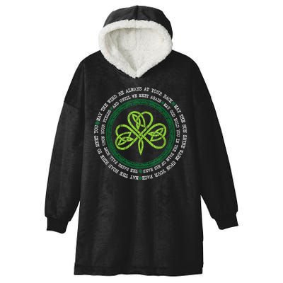 Irish Blessing Celtic Knot Patrick’s Day Shamrock Clover Hooded Wearable Blanket